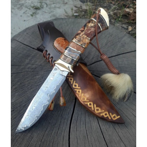 ШУКАЧ СКАРБІВ ніж ручної роботи майстра Павла Гончаренка, сталь - ДІ69-МП в ламінаті з нержавіючого дамаску 65 HRC. Photo 3